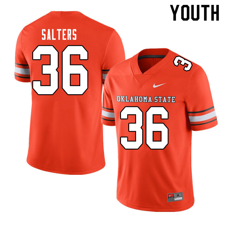 Youth #36 Darius Salters Oklahoma State Cowboys College Football Jerseys Sale-Alternate Orange - Click Image to Close